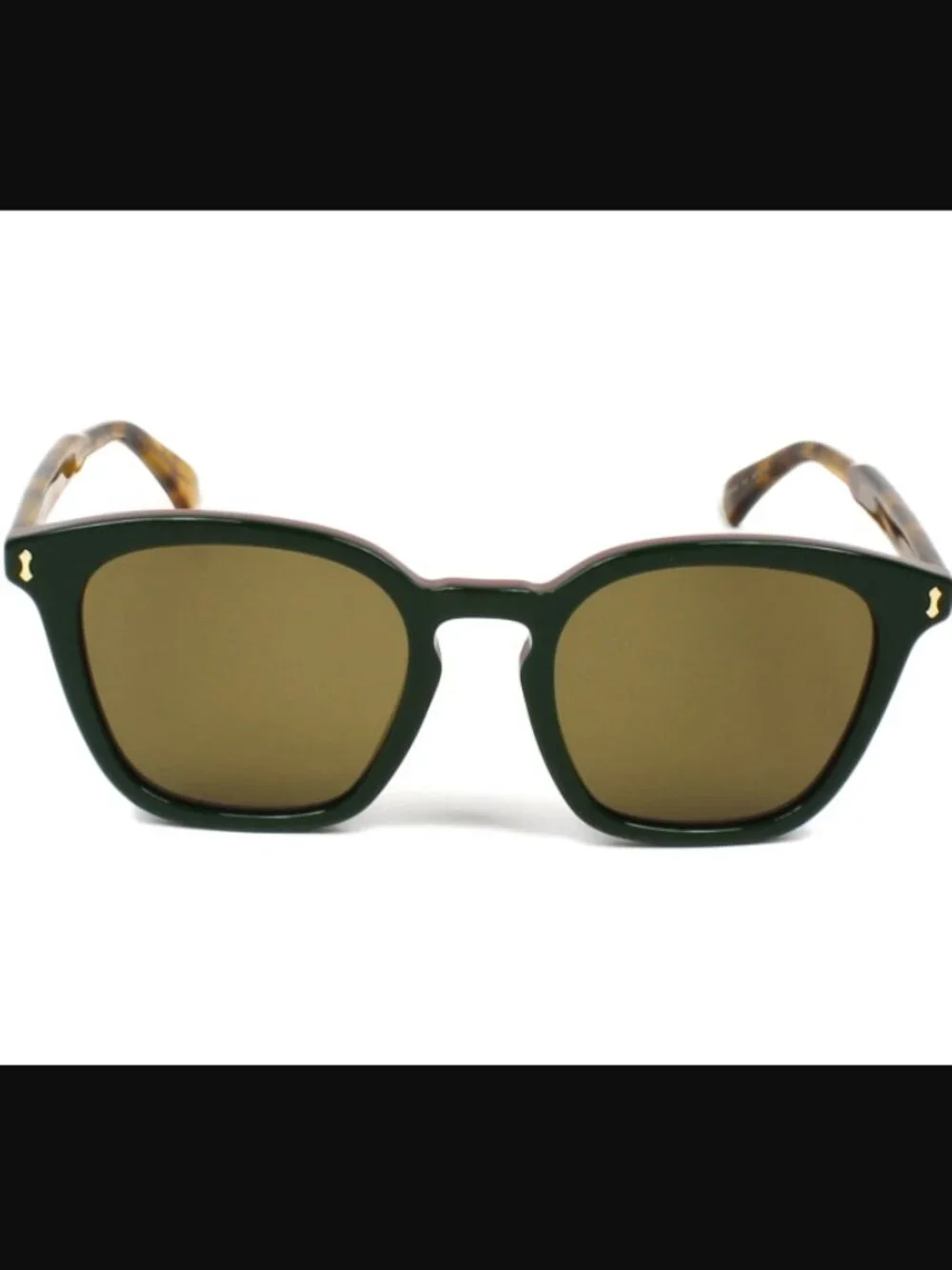 Gucci GG-0125-S Green & Tortoiseshell Square Sunglasses with Case